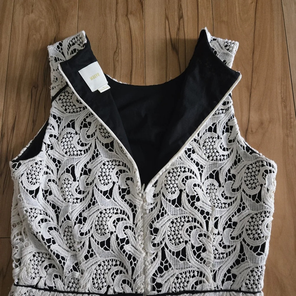 Maeve Sleeveless Lace Peplum Top Size 10 Back Zipper. Black lining. Elegant! - Picture 5 of 12